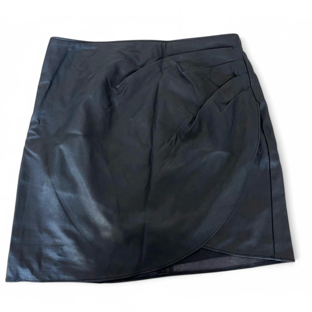 Faux Leather wrap Black Skirt